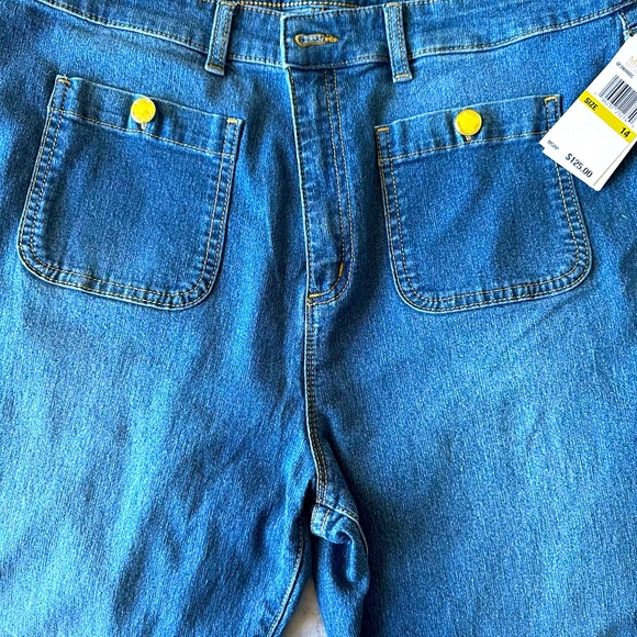 ♥️ MICHAEL KORS Women's Jeans Selma boot cut MK Logo - Picture 2 of 6